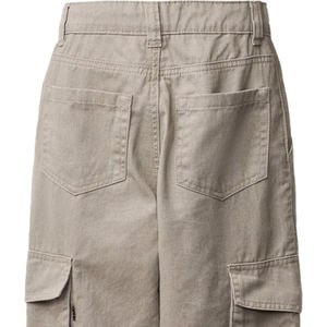 Jean cargo en coton respirant de haute qualité avec taille ajustable, pantalon cargo en denim, mode moderne, jambes larges, pantalon utilitaire personnalisé - Product Image 3