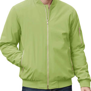 Blousons d'hiver vert pour hommes, doublure matelassée personnalisée, poche zippée, respirant, écologique, streetwear décontracté, coupe-vent universitaire - Product Image 4