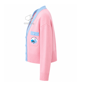Jack And Jill Of America <b>Cardigan</b> Women's Embroidered Crest V-Neck Button Up Knit Sweater With Pockets Greek Collegiate Apparel - Product Image 3