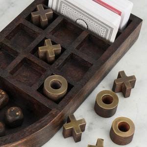 Jeu de dominos et dés en bois style bateau à motif X O XO, jeux nautiques, coffret cadeau, prix abordable - Product Image 6