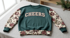 Custom Women's Holiday Crew Neck Sweatshirt Christmas Printed Sleeve Pullover Long Sleeve Casual Winter Top Soft Fleece - Product Image 2