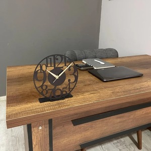 Minimal Black Wooden Base <b>Table</b> <b>Clock</b> Suitable For Office Cabins Home Bedrooms And Desk Decor Wholesale From India - Product Image 4