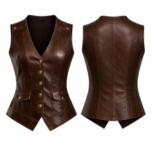 Gilet de moto en cuir véritable fait main, imperméable, respirant et coupe-vent, sur mesure, grande taille, pour adultes, 2026 - Product Image 3