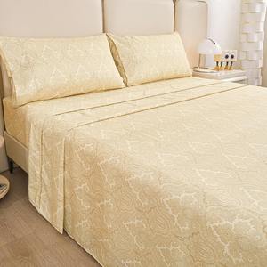 High Quality Modern Printed Wedding 4-Piece Queen <b>King</b> Bedding Set Eco-Friendly Organic Water Resistant Reversible 100% Linen - Product Image 1