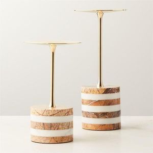 Trending White Marble Gold Metal Pillar <b>Candle</b> Stand Decorative <b>Candle</b> Holder Luxury Home Decor - Product Image 2