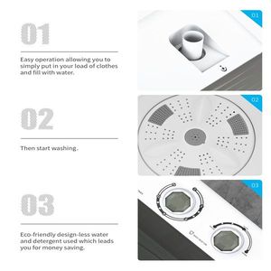 Lavatrice semi-automatica a doppio cestello 2168S XPB65 con pompa di scarico integrata, capacità 26 libbre, ideale per appartamenti, dormitori, camper e campeggio - Product Image 3