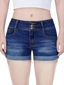 กางเกงยีนส์ขาสั้นผู้หญิงเอวสูง ยืดได้ สไตล์ลำลอง แฟชั่นฤดูร้อน ขายส่ง รับผลิตแบบ OEM ODM - Product Image 5