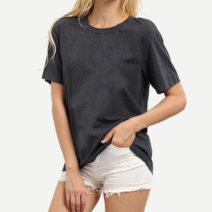 T-shirt vintage en coton délavé pour femme, style court personnalisé avec manches courtes respirantes, logo frontal, prix de gros OEM - Product Image 2