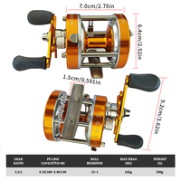 Moulinet de pêche à tambour pour la pêche au surf, rapport de transmission 5.2:1, 12+1BB, bobine métallique, moulinet à lancer rond, moulinet à tambour pour GT Giant Grouper