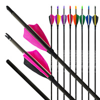 Lot de 12 flèches de tir à l'arc en carbone, pointes de champ 100 grains, pour arc à poulies ou arc classique, chasse et entraînement au tir sur cible
