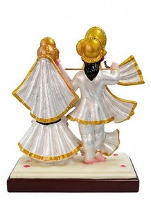 Figura Decorativa de Resina Hecha a Mano de Radha Krishna Ji, Tradicional, Religiosa, para Mesa, de Diwali - Product Image 2