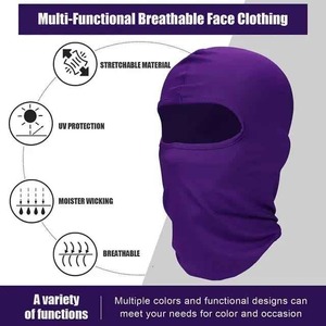 Masque de ski unisexe noir, masque de sport d'extérieur respirant et imperméable en Spandex/Polyester pour adulte, circonférence de tête 58-60CM, image courante - Product Image 4