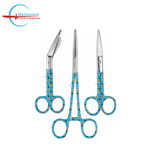 Juego de Tijeras de Enfermería Manuales de 3 Piezas con Diseño Decorado de Margaritas Azules, Pinzas Médicas de 6 Pulgadas, Tijeras de Enfermería de 5 Pulgadas, Tijeras para Vendajes - Product Image 5