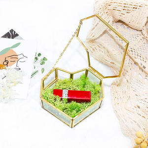 Stylish Gold Metal Frame Glass <b>Trinket</b> Organizer Luxury Jewelry Storage <b>Box</b> Transparent Hinged Display Case Vanity Table Decor - Product Image 6