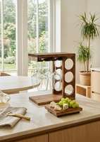 Support décoratif de table en bois portable style ferme pour verres à vin et bouteilles, idéal pour restaurants, bars et cadeaux promotionnels
