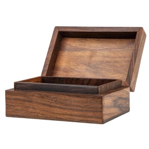 Boîte en bois rectangulaire écologique pour le rangement de bijoux et cadeaux - Intérieur doux pour articles délicats - Noël, Nouvel An chinois, décoration de table - Product Image 2