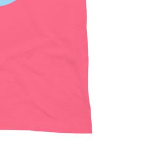 T-shirt unisexe bleu à motif rose vif, col rond, coton doux, manches courtes, décontracté, mode quotidienne, streetwear - Product Image 6