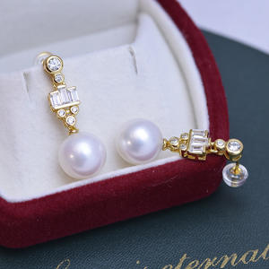 ต่างหูมุกน้ำจืด Edison Zhuji ขนาด 10-11 มม. ทรงกลม แสงสว่างสวยงาม เงินแท้ S925 ชุดเต็ม พร้อมตำหนิเล็กน้อย คุณภาพพรีเมียม - Product Image 3