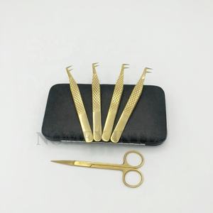 ชุดแหนบถอนขนตาแบบสแตนเลส90องศาชุบทองพร้อมโลโก้ตามสั่ง - Product Image 3