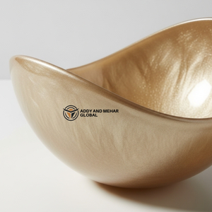 ชามเสิร์ฟทรงโค้งสีทองทันสมัย – ชามผลไม้และสลัดดีไซน์ไม่สมมาตรสุดหรูสำหรับโต๊ะอาหาร ห้องครัว และบ้านหรู - Product Image 2