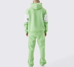 Hot Sale Men Oversized Color Panel Hoodie Tracksuit Relaxed Fit Sweatshirt and Sweatpants <b>Set</b> Casual Streetwear <b>Lounge</b> Outfit - Product Image 5