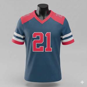 Maillot de football américain court 100 % polyester respirant, sur mesure, avec logo personnalisé, meilleur design, vente en gros, pas cher, vierge - Product Image 1