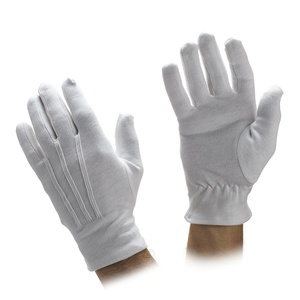 Guantes de Algodón Blanco con Puño a Presión para Guardia de Honor y Uniformes Formales de Esmoquin, para Bandas de Marcha, Colores Personalizables, Unisex, Servicio OEM/ODM - Product Image 3