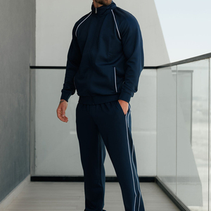 Ville Sports Casual Straight Heat-Transfer Printed High Wide Leg Joggers Mens Loose Fit Baggy Polyester/Cotton Fleece Open - Product Image 3
