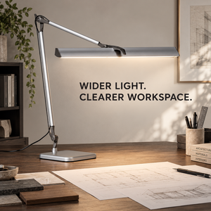 Lampe de bureau LED réglable CCT 1440lm Ra95 à intensité variable en continu avec double bras pour bureau haut de gamme - Product Image 1