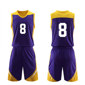 Ensemble de maillots de basket-ball unisexe sans manches, col en V, couleur unie, polyester respirant, vêtements de sport pour toutes les saisons, taille adulte - Product Image 5