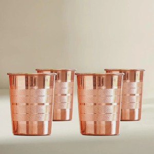 Verre à eau en cuivre couleur acajou, finition solide, couleur riche, vente en gros - Product Image 5