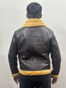 Chaqueta Bomber de Piel de Cordero Auténtica para Hombre, Moda Otoño 2025, Estilo Urbano, Unisex, Cuello Camisero, Cierre de Cremallera, Cortavientos - Product Image 5