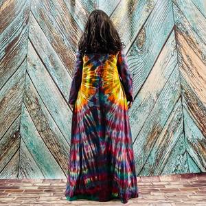 Prix usine en gros 100% rayonne cravate teinture Kimono plage couvrir ample confortable été veste Boho Style Kimono - Product Image 5