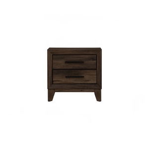 Contemporary 2 Drawer Wood Nightstand Modern Bedroom <b>End</b> <b>Table</b> <b>Storage</b> Cabinet Golden Brown Home Furniture - Product Image 4