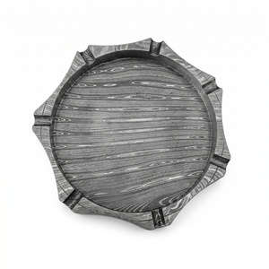 Cenicero Cuadrado de Acero de Damasco Hecho a Mano por Jexmoo, Diseño de Primera Calidad, Decoración para el Hogar, Patrón Único, Accesorio para Fumar, Regalo - Product Image 1