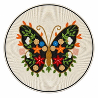 Set de table rond en perles de verre fait main, motif papillon, pour la décoration de table, réutilisable, inspiré de la nature, pour la maison