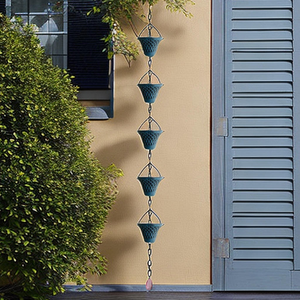Grande chaîne de pluie en métal épaissi, en forme de cloche, résistante à la rouille, couleur cuivre - Améliorez la décoration extérieure, la décoration de jardin, la gouttière - Product Image 6