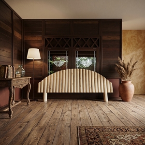 Tête de lit décorative en bois de teck, panneau de lit arqué, plateau mural en branche naturelle, artisanat balinais haut de gamme pour la maison - Product Image 3