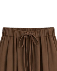 Chocolate Brown Wide Leg Pants Women Casual High Waist <b>Drawstring</b> <b>Trousers</b> Loose Fit Pants Comfortable Lounge Wear Fashion - Product Image 4