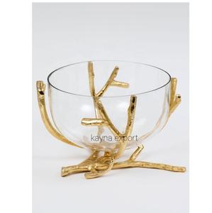 NOUVELLE COLLECTION BOL EN VERRE DÉCORATIF AVEC SUPPORT EN MÉTAL PLAQUÉ NICKEL BOLS DE SERVICE BOL À FRUITS DE LUXE DE QUALITÉ SUPÉRIEURE - Product Image 5