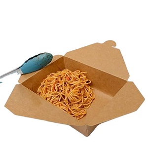 Boîte dégradable écologique de 70 oz Boîte à lunch jetable en papier kraft Récipient alimentaire Boîtes d'emballage à emporter biodégradables - Product Image 2