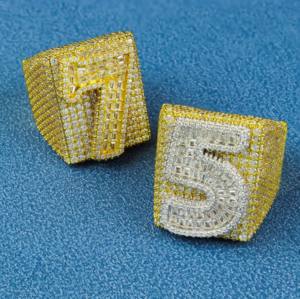 Custom Letter Logo Iced Out Vvs <strong>Moissanite</strong> Hip Hop <strong>Ring</strong> Pass Diamond Test 925 Silver 18K Rose Gold Plated Fine Jewelry <strong>Rings</strong> <strong>Men</strong> - Product Image 6