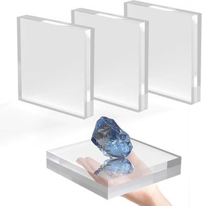 Attractive Clear Polished <b>Acrylic</b> Square Display <b>Block</b> <b>Acrylic</b> Display Risers Stand for Jewelry Perfume Display Collection - Product Image 1