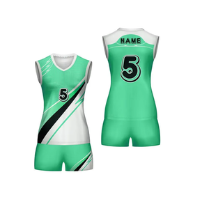 Unisex Blue White Sublimated <b>Volleyball</b> Jersey <b>Set</b> Sleeveless Crew Neck Moisture Wicking Fitted Sportswear All Seasons Front - Product Image 4