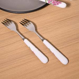 Lilac Charm Eco-Friendly Stainless Steel <b>Forks</b> (Set of 2) Luxury Small Size Metal Utensils for Home Restaurant Food - Product Image 4