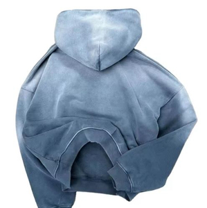Sweat à capuche unisexe gris bleu délavé style vintage, coupe classique, poche kangourou, idéal pour l'automne - Product Image 5