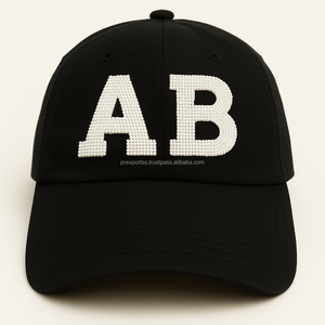 Gorra de Béisbol Bordada con Letras y Cuentas Hechas a Mano, Ajustable, de Tela de Algodón, Duradera, de Alta Calidad, Moda Deportiva para Mujer - Product Image 6