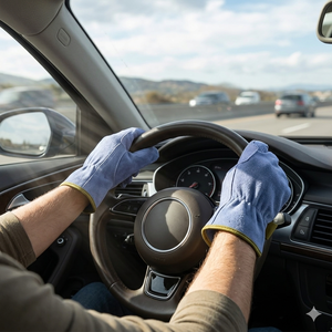High Performance Anti-static Anti-slip <b>Driver</b> Working <b>Gloves</b> Reinforced Cowhide Split Leather Breathable Abrasion Resistant - Product Image 2