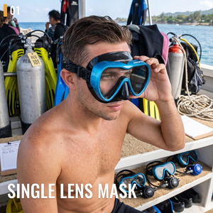 Masque de plongée professionnel à lentille unique en verre trempé anti-buée, équipement de plongée avec logo personnalisé OEM/ODM/OBM, vente en gros - Product Image 2