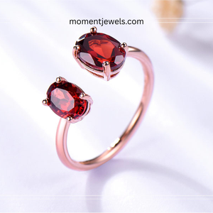 925 Sterling <b>Silver</b> Open <b>Ring</b> for Women 14K Gold Plated Oval Zircon Inlay Adjustable <b>Statement</b> <b>Ring</b> - Product Image 3